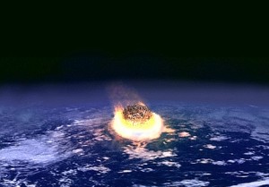 Impact of meteor on the Earth